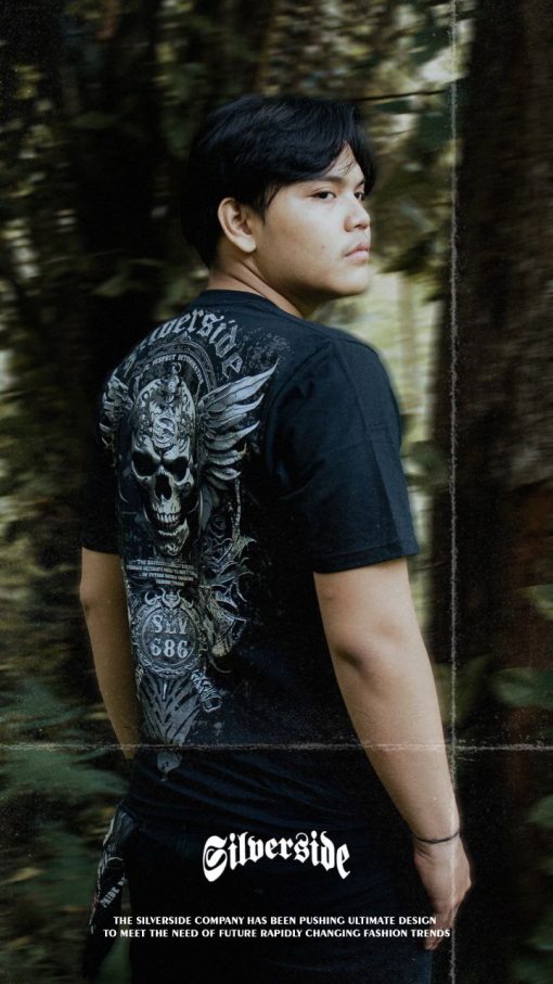 SILVERSIDE DREAMSKULL T-SHIRT BASIC BIKERS APPAREL - Image 3