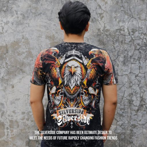 SILVERSIDE EAGLE SHIELD T-SHIRT FULLPRINT BIKERS APPAREL - Image 6