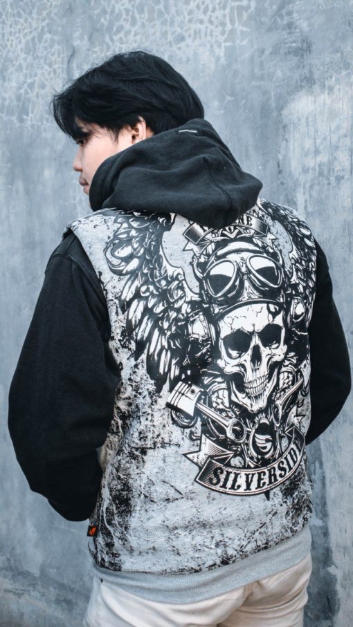 SILVERSIDE VEST RIDDING SKULL BIKERS APPAREL - Image 10
