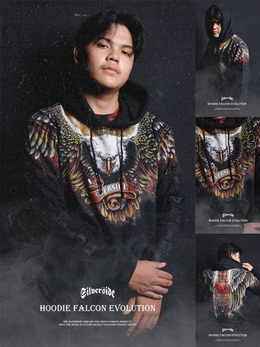 SILVERSIDE HOODIE FALCON EVOLUTION BIKERS APPAREL - Image 6