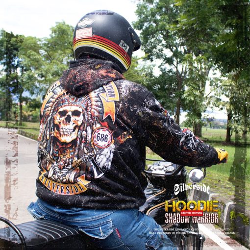 SILVERSIDE SHADOW WARRIOR HOODIE FULLPRINT BIKERS APPREL - Image 8