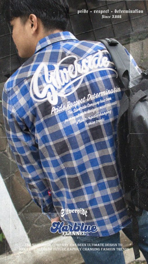 SILVERSIDE FLANNEL HARD BLUE WORKSHIRT - Image 8