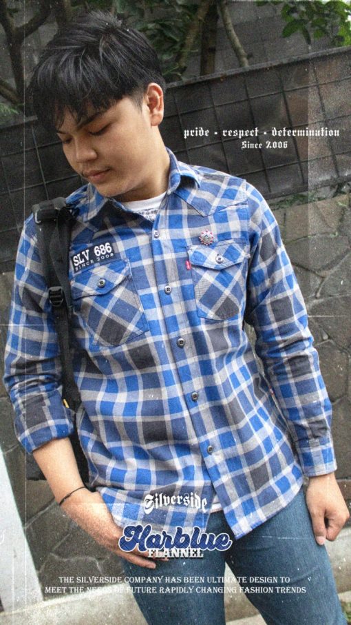 SILVERSIDE FLANNEL HARD BLUE WORKSHIRT - Image 12