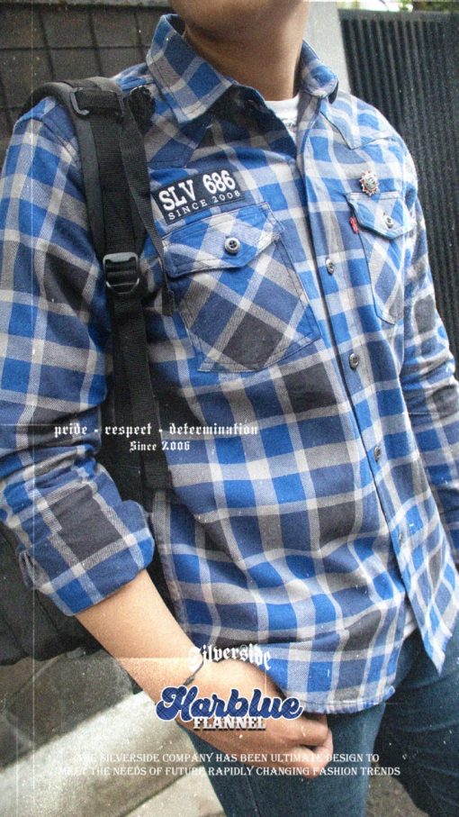 SILVERSIDE FLANNEL HARD BLUE WORKSHIRT - Image 7