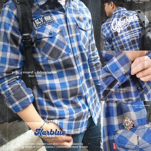 SILVERSIDE FLANNEL HARD BLUE WORKSHIRT - Image 2