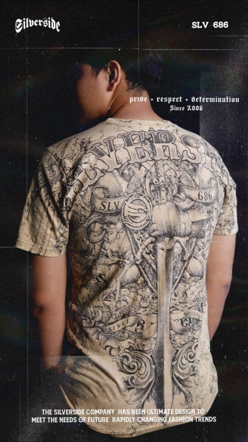 SILVERSIDE SPARTAN T-SHIRT FULLPRINT BIKERS APPAREL - Image 5