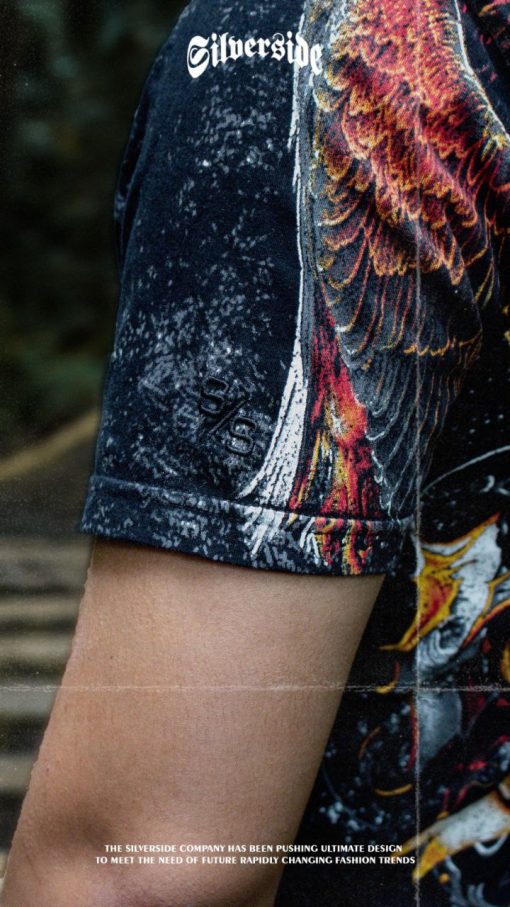 SILVERSIDE EAGLE SHIELD T-SHIRT FULLPRINT BIKERS APPAREL - Image 3