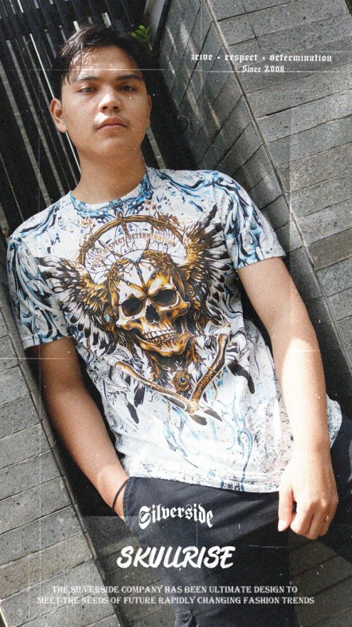 SILVERSIDE SKULLRISE T-SHIRT FULLPRINT BIKERS APPAREL - Image 2