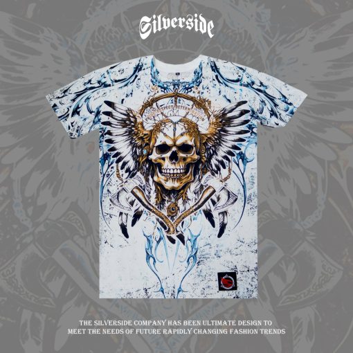 SILVERSIDE SKULLRISE T-SHIRT FULLPRINT BIKERS APPAREL - Image 4